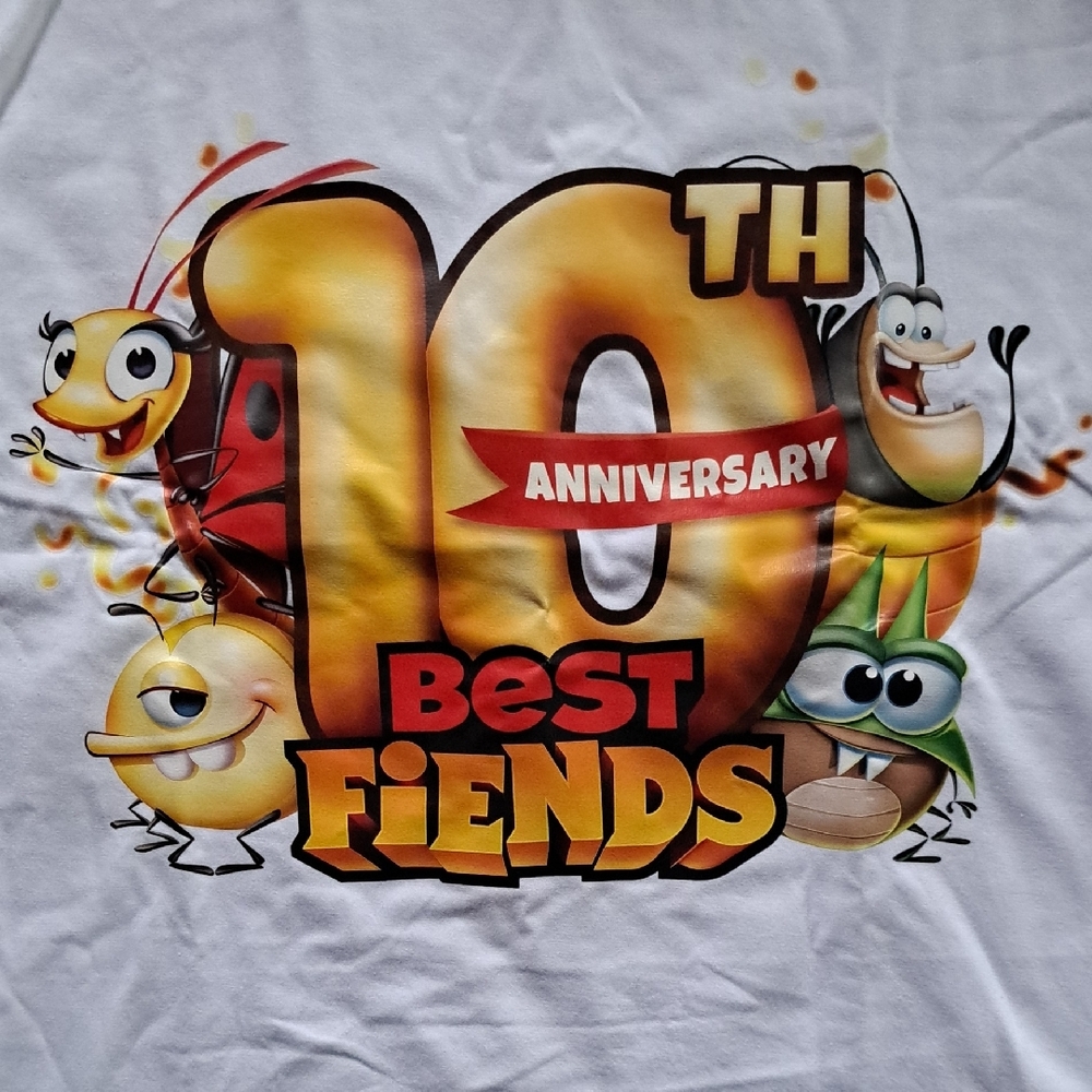 BRand New Best FIENDS White 10th Anniversary Tee Large